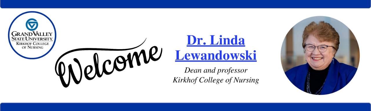 Welcome Dean Lewandowski with headshot of new dean